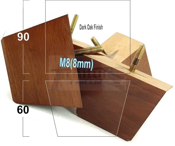 4 Square Wood Sofa Legs 60mm High Replacement Furniture Feet Chairs Cabinets M8 - Image 13