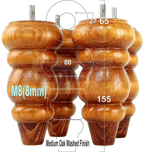 4 Turned Wood Sofa Legs 150mm High Replacement Furniture Feet Chairs Cabinets M8 - Image 19