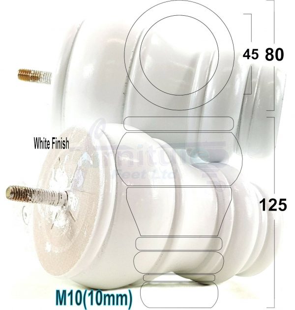 4 WOODEN FURNITURE LEGS M10 REPLACEMENT BUN FEET 125mm HIGH MULTIPLE COLOURS - Image 20