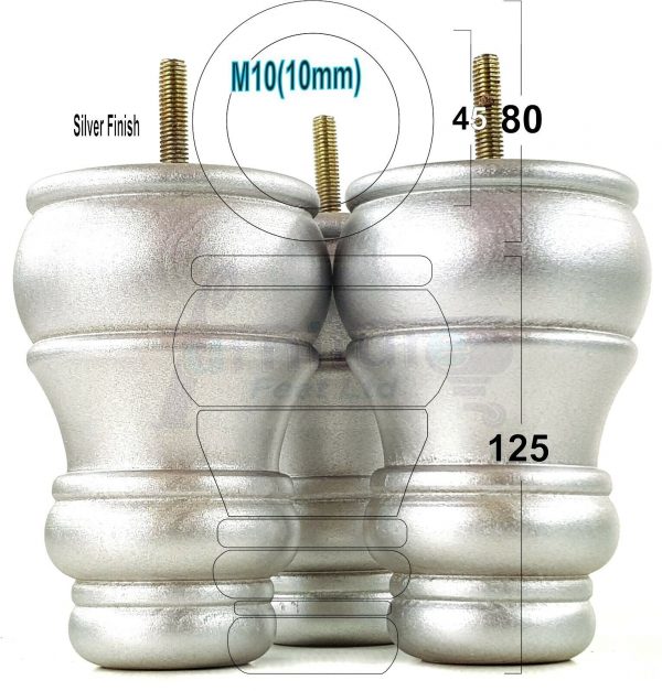 4 WOODEN FURNITURE LEGS M10 REPLACEMENT BUN FEET 125mm HIGH MULTIPLE COLOURS - Image 19