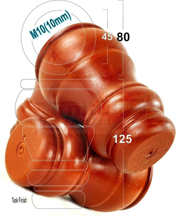 4 WOODEN FURNITURE LEGS M10 REPLACEMENT BUN FEET 125mm HIGH MULTIPLE COLOURS - Image 32