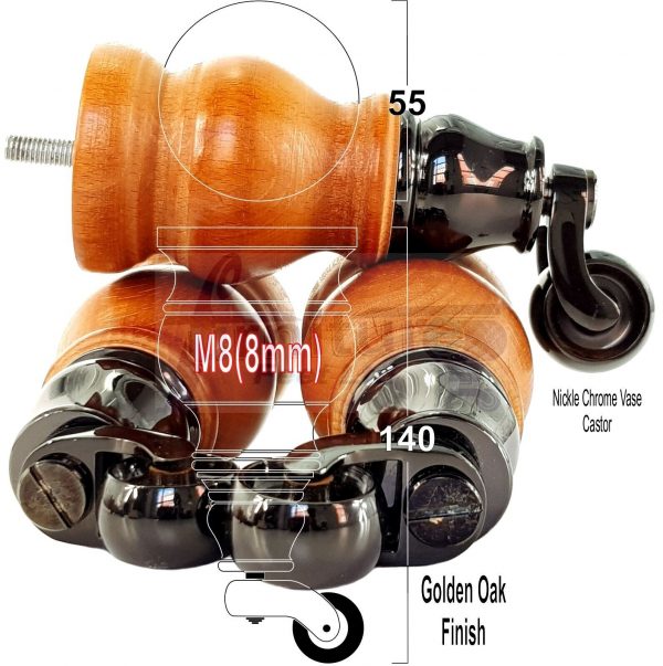 4 Wood Furniture Sofa Legs M8 Castor Replacment Chair Settee Feet 140mm or 150mm - Image 20