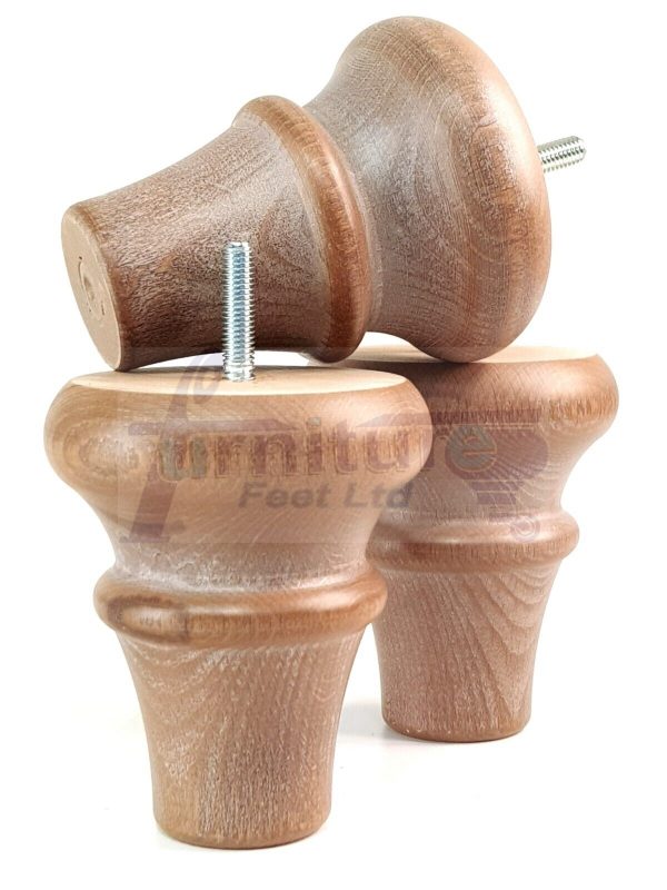 4 Wood Turned Bun Feet Furniture Legs M8 110mm High Multiple Colours Sofa Chairs - Image 21