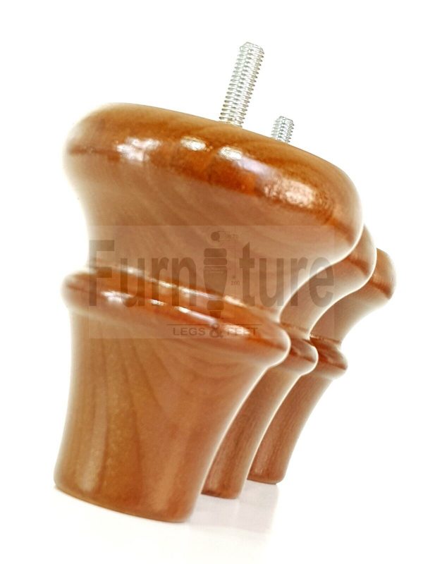 4 Wood Turned Bun Feet Furniture Legs M8 110mm High Multiple Colours Sofa Chairs - Image 19