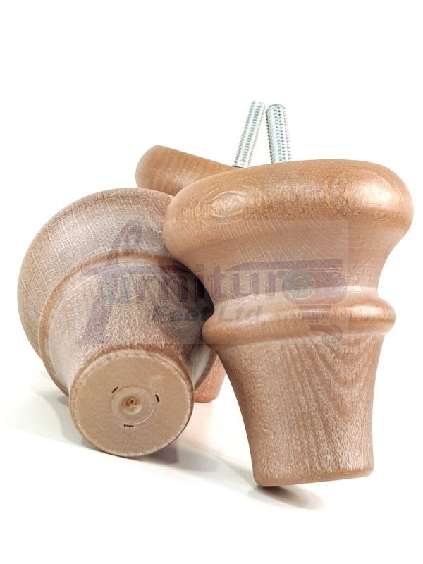 4 Wood Turned Bun Feet Furniture Legs M8 110mm High Multiple Colours Sofa Chairs - Image 26
