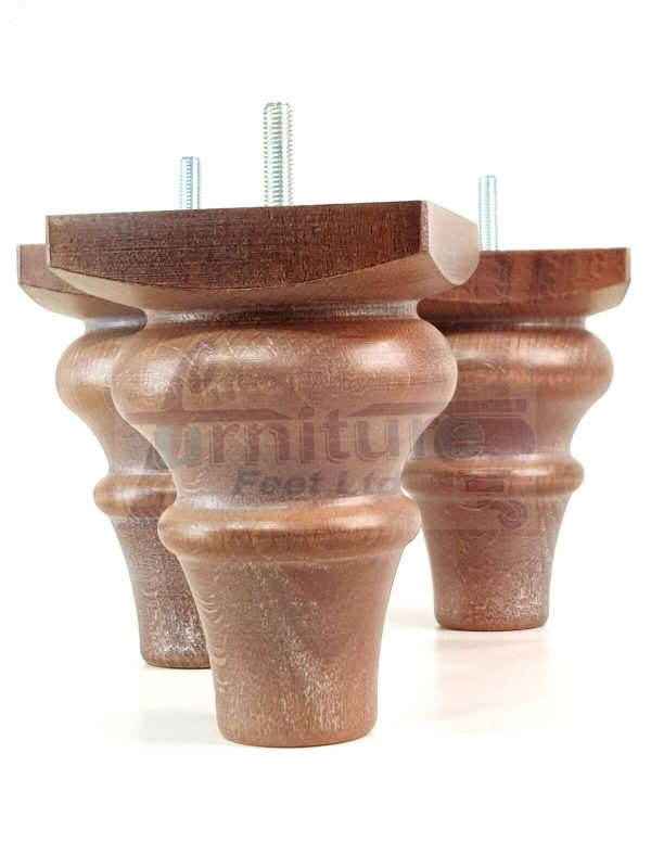 4 Wood Turned Bun Feet Furniture Legs M8 135mm High Multiple Colours Sofa Chairs - Image 19