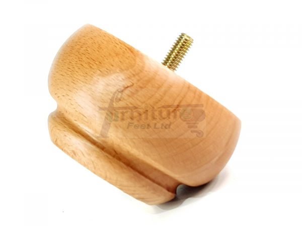 Wooden Sofa Leg 55mm High Oak 4 Replacement Turned Bun Feet M8 - Image 8
