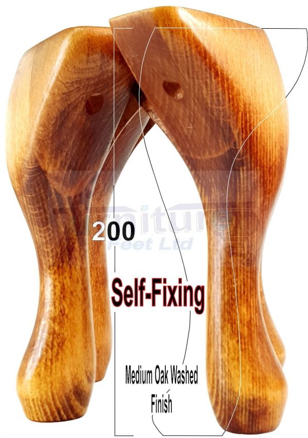 4 Wooden Traditional Queen Anne Furniture Legs 200mm Sofa Chair Beds (Self-Fix) - Image 21