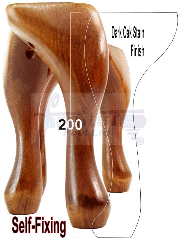 4 Wooden Traditional Queen Anne Furniture Legs 200mm Sofa Chair Beds (Self-Fix) - Image 25