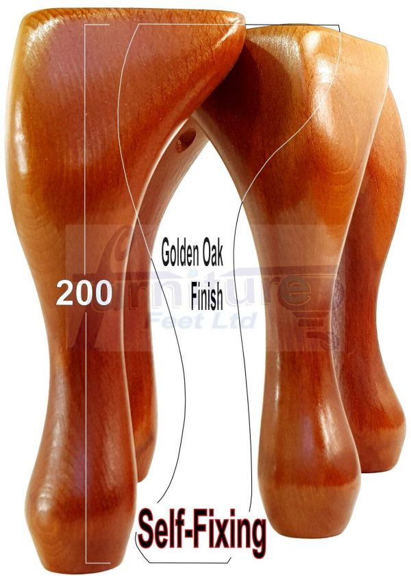 4 Wooden Traditional Queen Anne Furniture Legs 200mm Sofa Chair Beds (Self-Fix) - Image 19