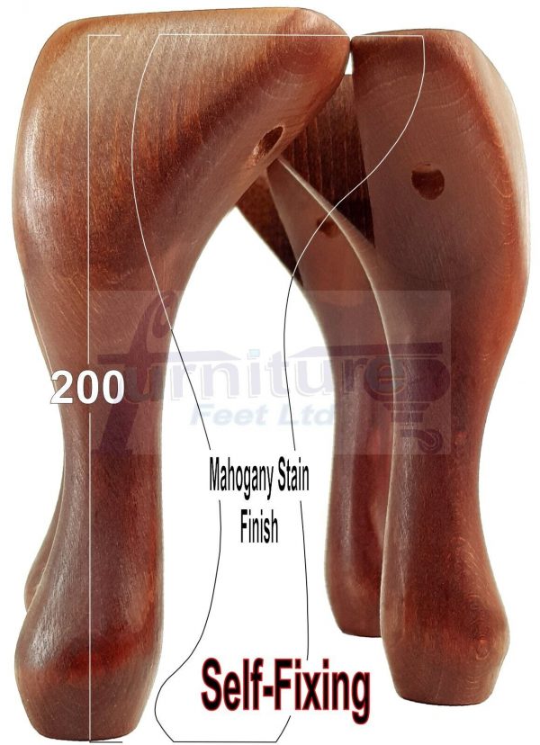 4 Wooden Traditional Queen Anne Furniture Legs 200mm Sofa Chair Beds (Self-Fix) - Image 33