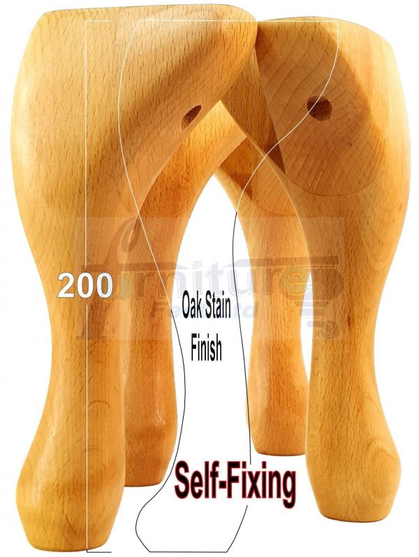 4 Wooden Traditional Queen Anne Furniture Legs 200mm Sofa Chair Beds (Self-Fix) - Image 35