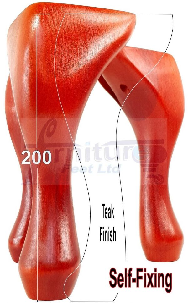 4 Wooden Traditional Queen Anne Furniture Legs 200mm Sofa Chair Beds (Self-Fix) - Image 28