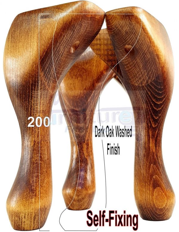4 Wooden Traditional Queen Anne Furniture Legs 200mm Sofa Chair Beds (Self-Fix) - Image 17
