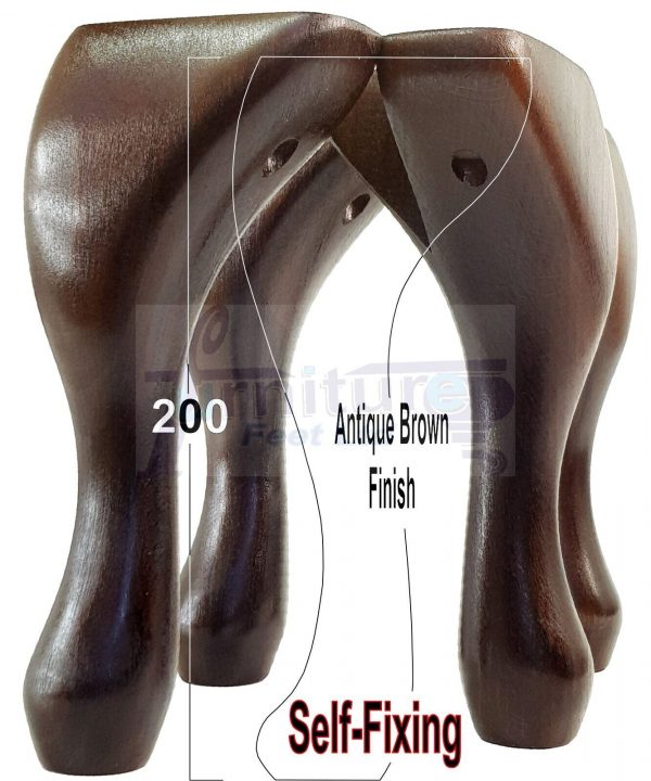 4 Wooden Traditional Queen Anne Furniture Legs 200mm Sofa Chair Beds (Self-Fix) - Image 12