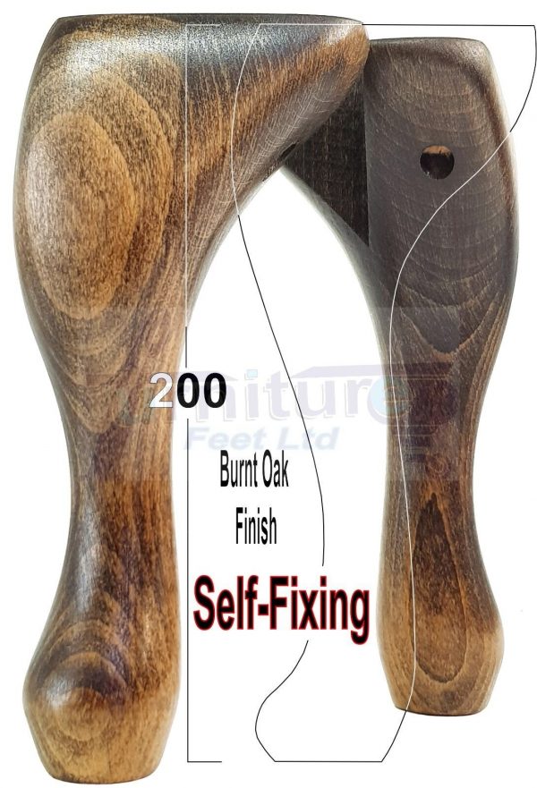 4 Wooden Traditional Queen Anne Furniture Legs 200mm Sofa Chair Beds (Self-Fix) - Image 40
