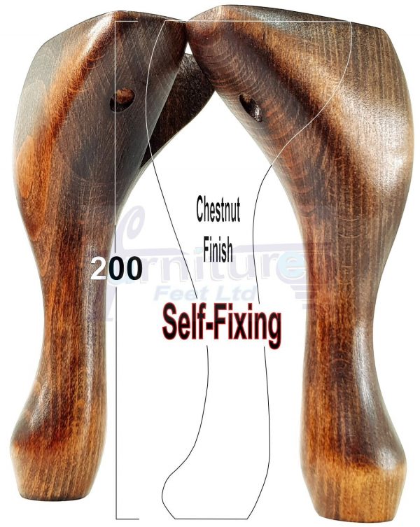 4 Wooden Traditional Queen Anne Furniture Legs 200mm Sofa Chair Beds (Self-Fix) - Image 41