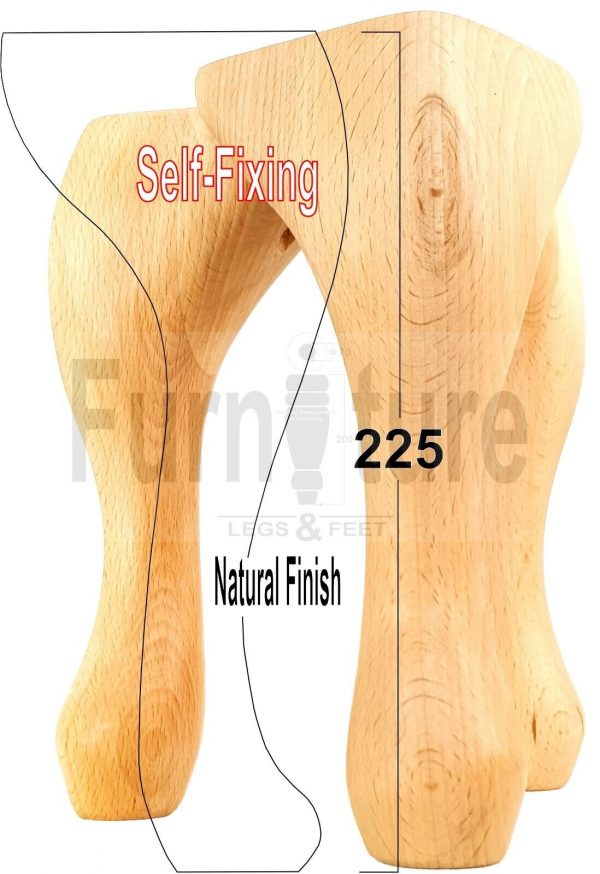 4 Wooden Traditional Queen Anne Furniture Legs 225mm Sofa Chair Beds (Self-Fix) - Image 23