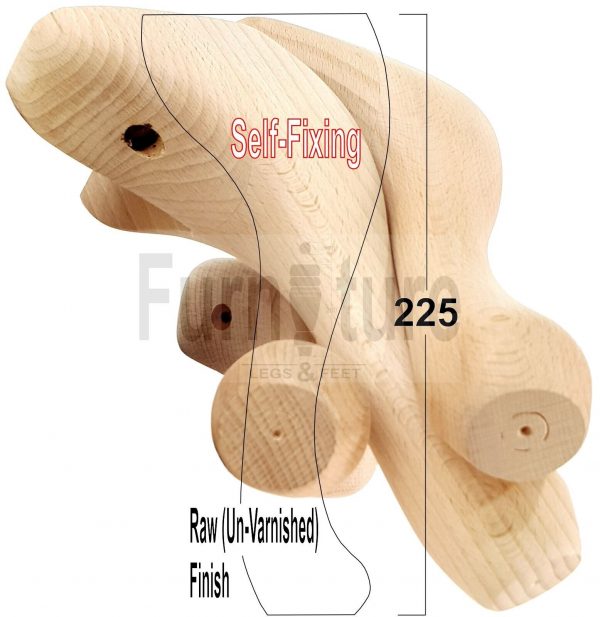4 Wooden Traditional Queen Anne Furniture Legs 225mm Sofa Chair Beds (Self-Fix) - Image 28