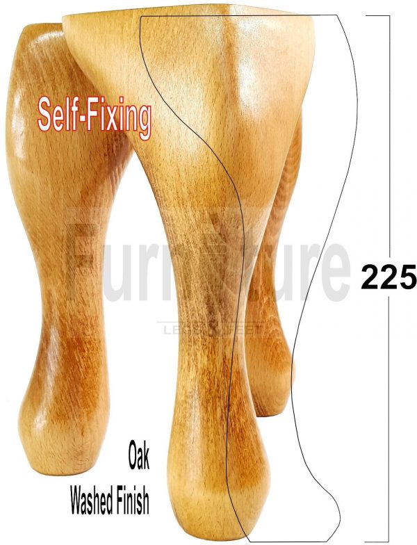 4 Wooden Traditional Queen Anne Furniture Legs 225mm Sofa Chair Beds (Self-Fix) - Image 25