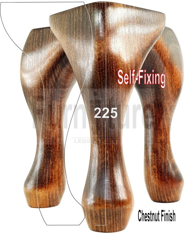 4 Wooden Traditional Queen Anne Furniture Legs 225mm Sofa Chair Beds (Self-Fix) - Image 42