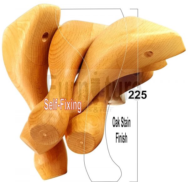 4 Wooden Traditional Queen Anne Furniture Legs 225mm Sofa Chair Beds (Self-Fix) - Image 36