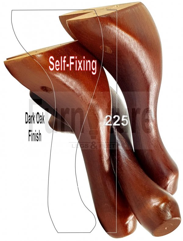 4 Wooden Traditional Queen Anne Furniture Legs 225mm Sofa Chair Beds (Self-Fix) - Image 17