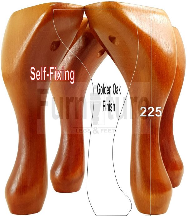 4 Wooden Traditional Queen Anne Furniture Legs 225mm Sofa Chair Beds (Self-Fix) - Image 20