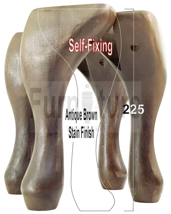 4 Wooden Traditional Queen Anne Furniture Legs 225mm Sofa Chair Beds (Self-Fix) - Image 14