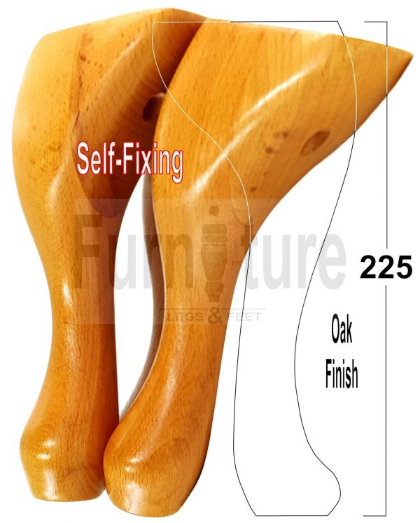 4 Wooden Traditional Queen Anne Furniture Legs 225mm Sofa Chair Beds (Self-Fix) - Image 24
