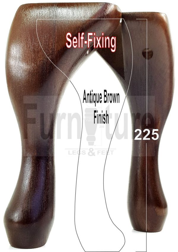 4 Wooden Traditional Queen Anne Furniture Legs 225mm Sofa Chair Beds (Self-Fix) - Image 13