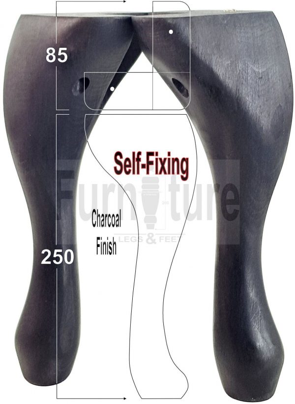 4 Wooden Traditional Queen Anne Furniture Legs 250mm Sofa Chair Beds (Self-Fix) - Image 40