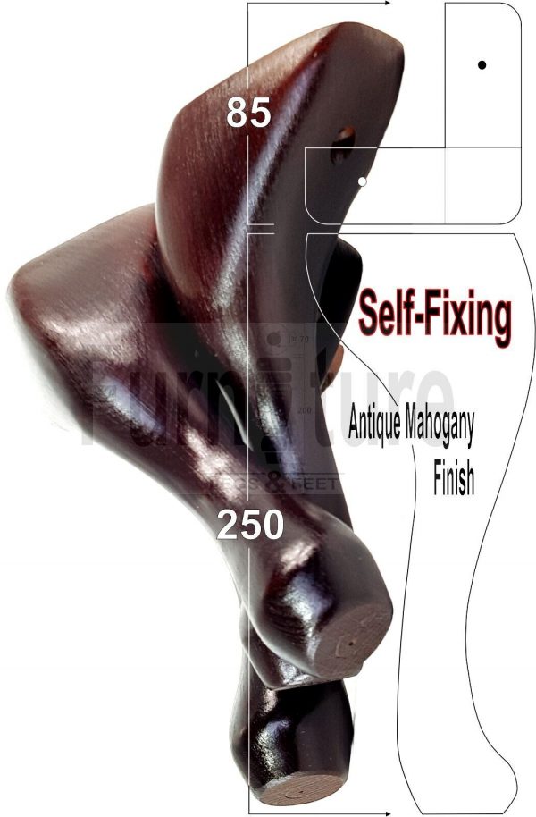 4 Wooden Traditional Queen Anne Furniture Legs 250mm Sofa Chair Beds (Self-Fix) - Image 38
