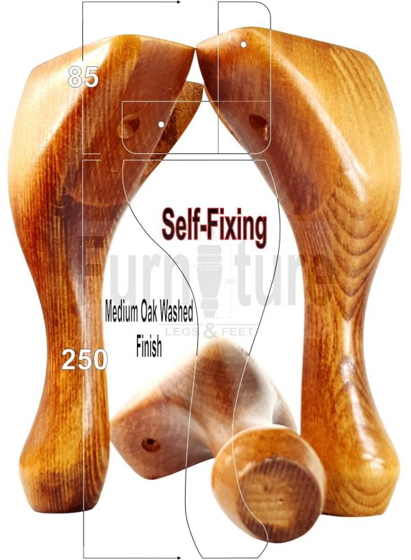 4 Wooden Traditional Queen Anne Furniture Legs 250mm Sofa Chair Beds (Self-Fix) - Image 22