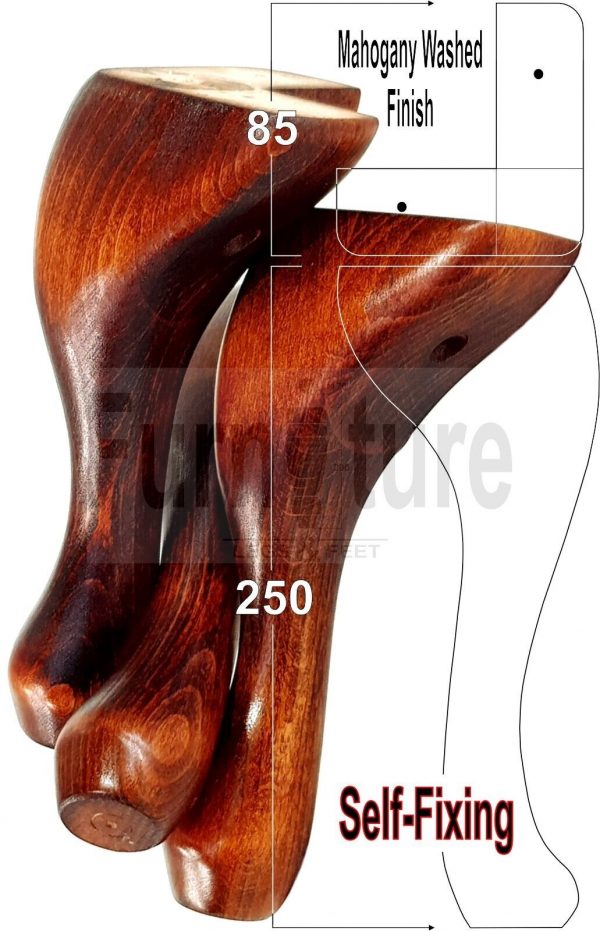 4 Wooden Traditional Queen Anne Furniture Legs 250mm Sofa Chair Beds (Self-Fix) - Image 35