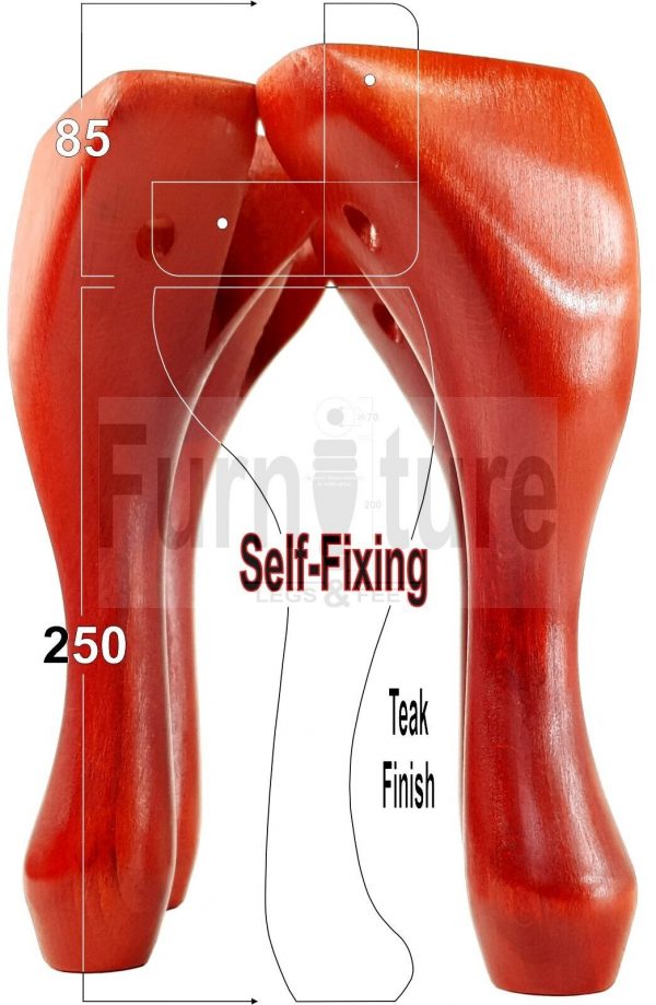 4 Wooden Traditional Queen Anne Furniture Legs 250mm Sofa Chair Beds (Self-Fix) - Image 29