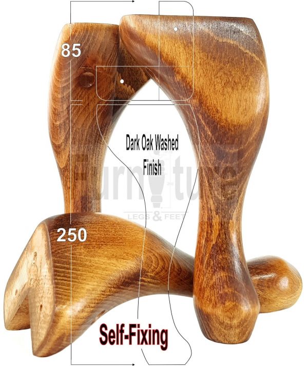 4 Wooden Traditional Queen Anne Furniture Legs 250mm Sofa Chair Beds (Self-Fix) - Image 18