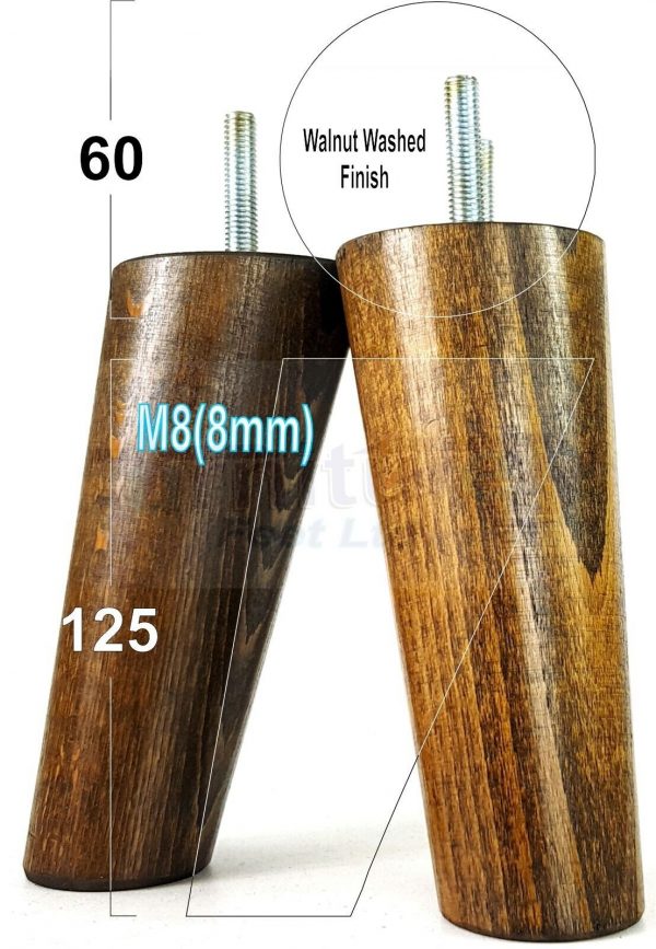 4x ANGLED WOODEN SETTEE LEGS 125mm High SOFA FURNITURE REPLACEMENT FEET M8(8mm) - Image 19