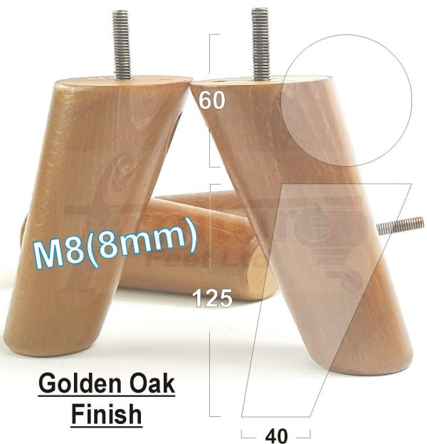 4x ANGLED WOODEN SETTEE LEGS 125mm High SOFA FURNITURE REPLACEMENT FEET M8(8mm) - Image 20
