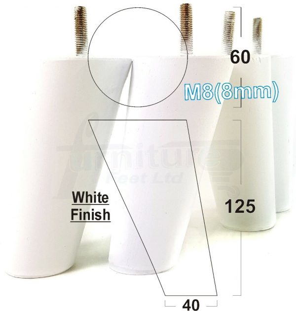 4x ANGLED WOODEN SETTEE LEGS 125mm High SOFA FURNITURE REPLACEMENT FEET M8(8mm) - Image 29