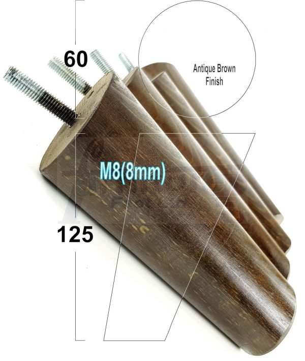 4x ANGLED WOODEN SETTEE LEGS 125mm High SOFA FURNITURE REPLACEMENT FEET M8(8mm) - Image 12