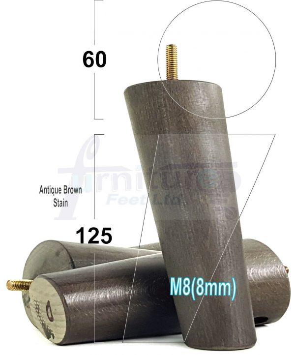 4x ANGLED WOODEN SETTEE LEGS 125mm High SOFA FURNITURE REPLACEMENT FEET M8(8mm) - Image 13