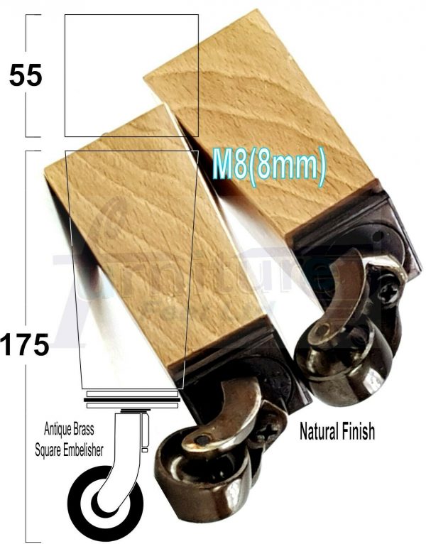 4x ANTIQUE CASTOR LEGS 175mm High CHAIR REPLACEMENT SOFA FURNITURE FEET M8(8mm) - Image 22