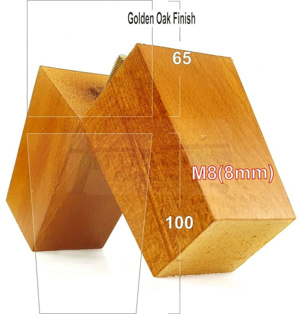 4x BLOCK WOOD REPLACEMENT FURNITURE SOFA LEGS M8(8mm) SETTEE FEET 100mm HIGH - Image 18