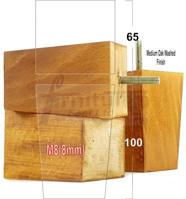 4x BLOCK WOOD REPLACEMENT FURNITURE SOFA LEGS M8(8mm) SETTEE FEET 100mm HIGH - Image 22