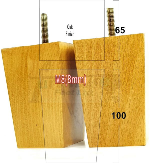 4x BLOCK WOOD REPLACEMENT FURNITURE SOFA LEGS M8(8mm) SETTEE FEET 100mm HIGH - Image 24