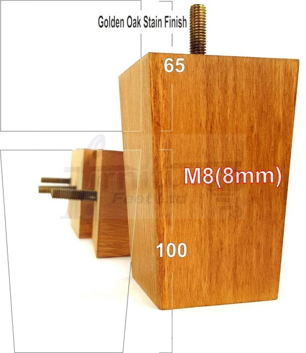 4x BLOCK WOOD REPLACEMENT FURNITURE SOFA LEGS M8(8mm) SETTEE FEET 100mm HIGH - Image 19