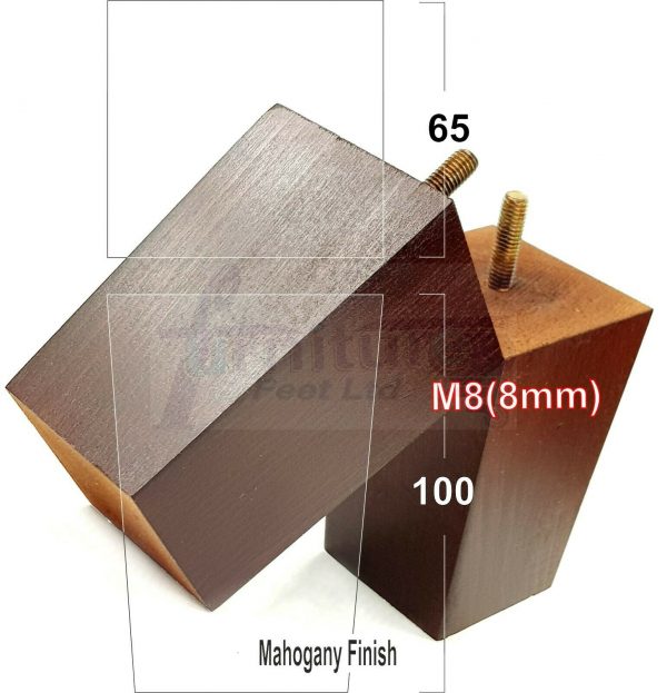 4x BLOCK WOOD REPLACEMENT FURNITURE SOFA LEGS M8(8mm) SETTEE FEET 100mm HIGH - Image 20