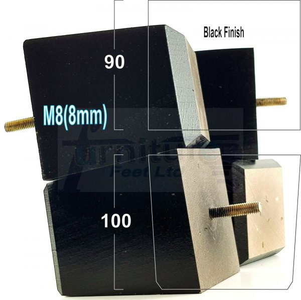4x BLOCK WOOD SOFA LEGS 100mm High CHAIR FURNITURE REPLACEMENT FEET M8(8mm) - Image 15