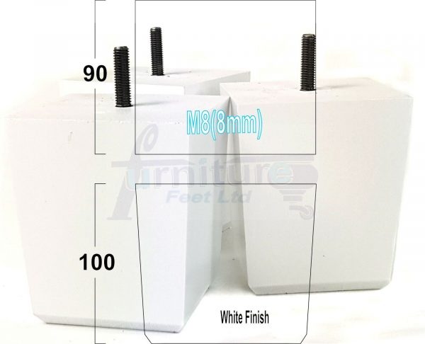 4x BLOCK WOOD SOFA LEGS 100mm High CHAIR FURNITURE REPLACEMENT FEET M8(8mm) - Image 31